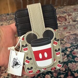 Disney Parks 2025 Mickey Mouse and Minnie Mouse Coffee Cup Cardholder Wallet